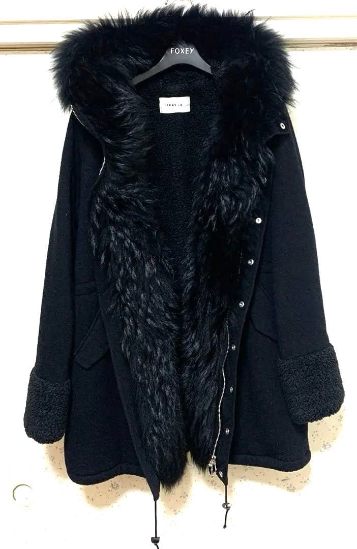 ボリュームファー付きモッズコート　Y2K 平成ギャル　フェアリーグランジ