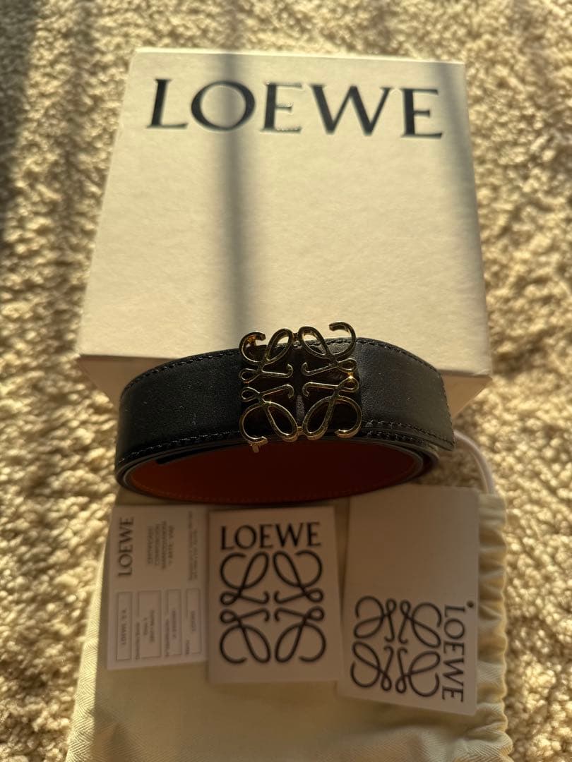 【極美品】LOEWE リバーシブルベルト　70
