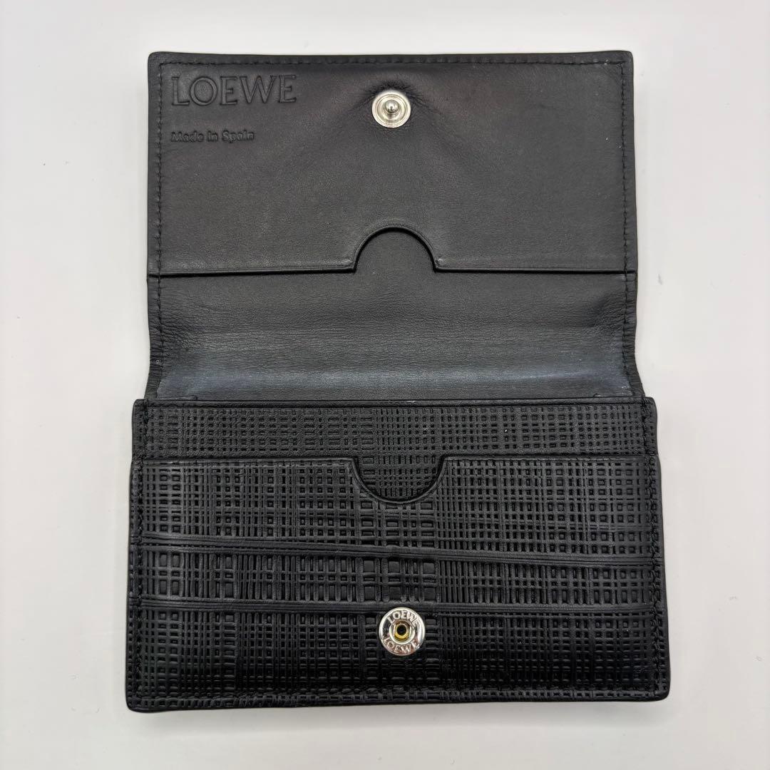 LOEWE カードケース　名刺入れ　ブラック　リネン　アナグラム　名刺ホルダー