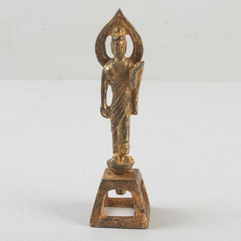 #1993 仏教美術　古銅鍍金　朝鮮仏　仏像　置物　V　9578