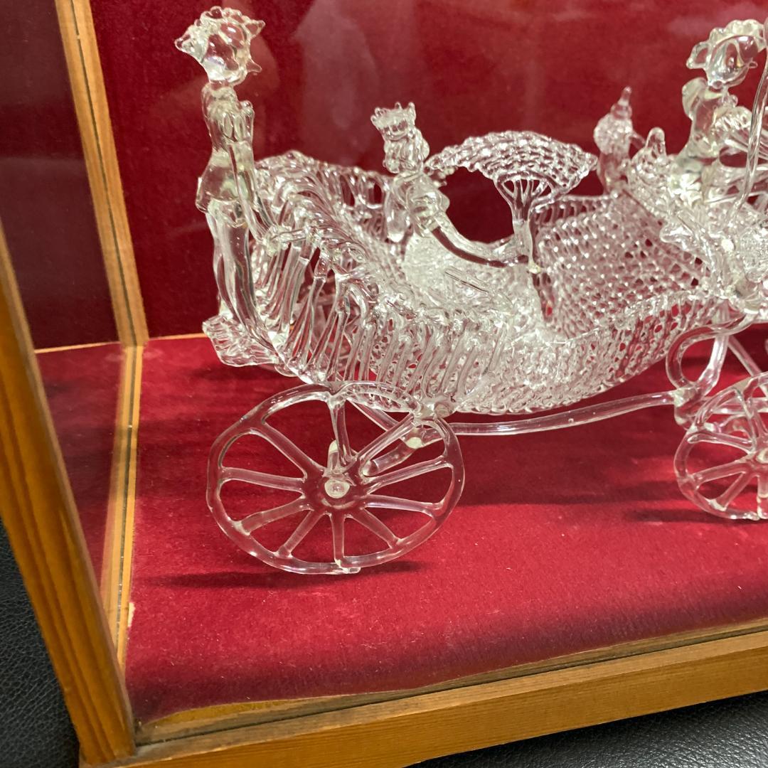 細密ガラス細工　馬車　インテリア　昭和レトロ