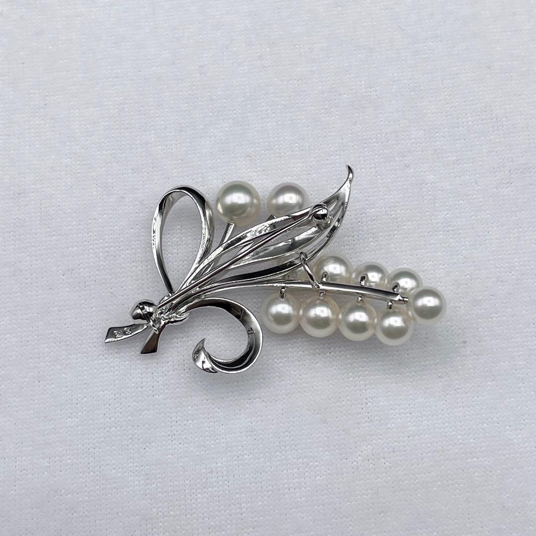 ミキモト アコヤ真珠 パール ブローチ 5.5mm-7.0 mm SILVER