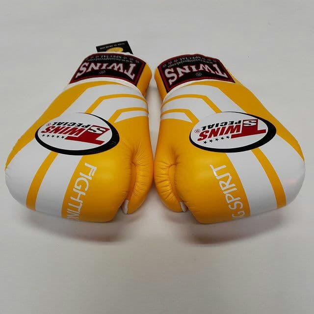 新品 正規 TWINS 本格ボクシンググローブ 本革製 サイズ選択 Fs黄白