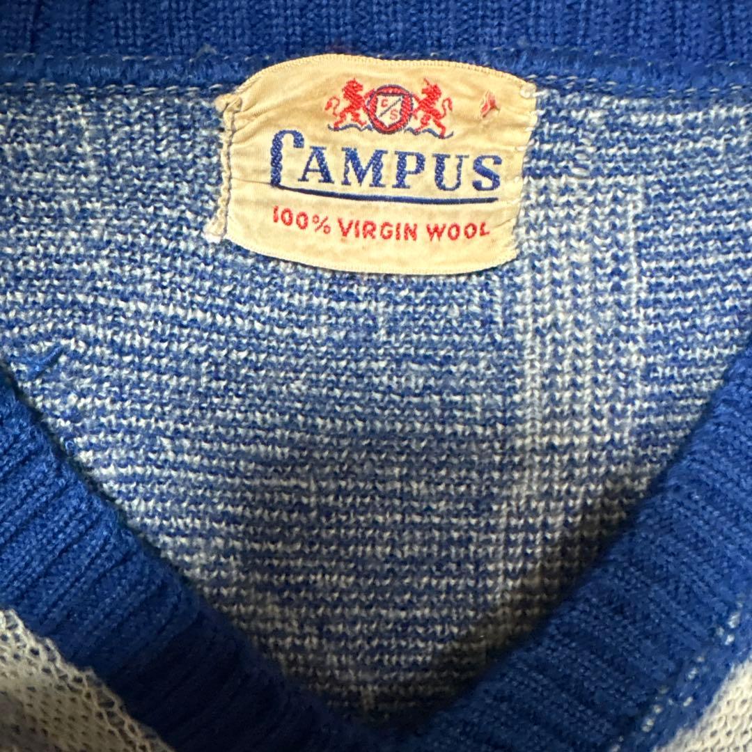 無*ー様 50s ジャガードニット　パンサー　オンブック　青　スペシャル