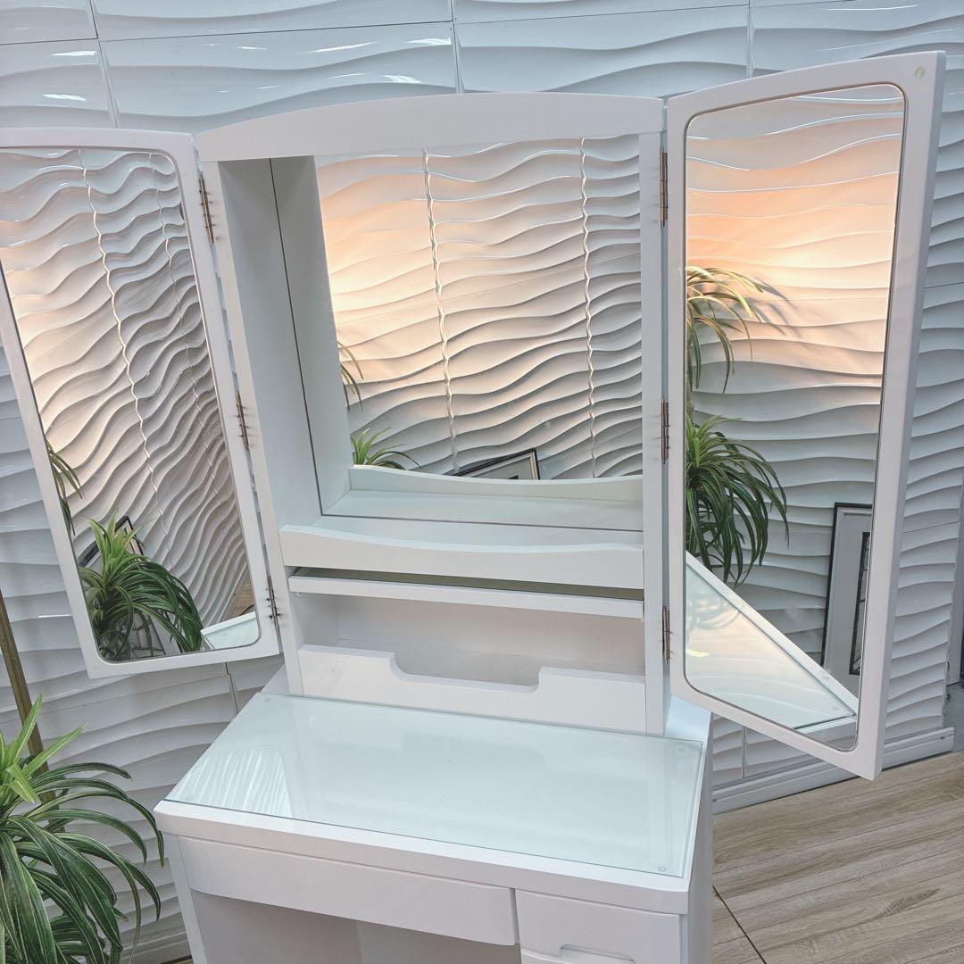 ◇大阪府 神戸市 配達料無料！◇ニトリ◇三面鏡ドレッサー◇チェアセット◇