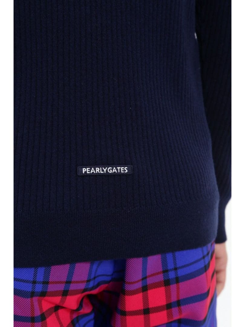 【新品】パーリーゲイツ ウール＆カシミヤ ニットプルオーバー ネイビー サイズ２