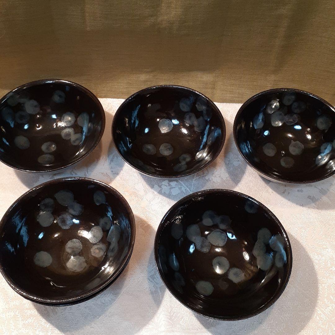 故、加藤仁　作　油滴天目碗６客揃