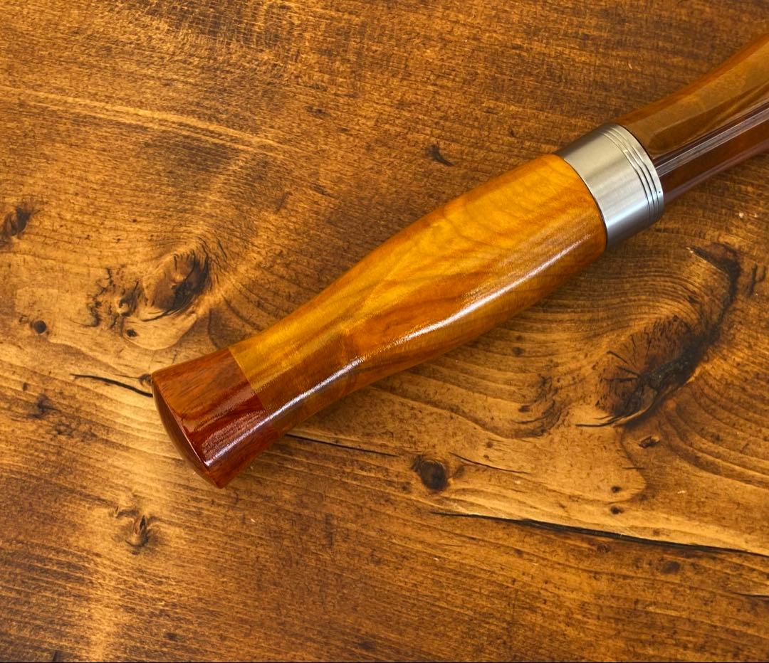 ウッドグリップ　トラウトロッド　ウッドリールシート　ロッドビルディング　黄金樟