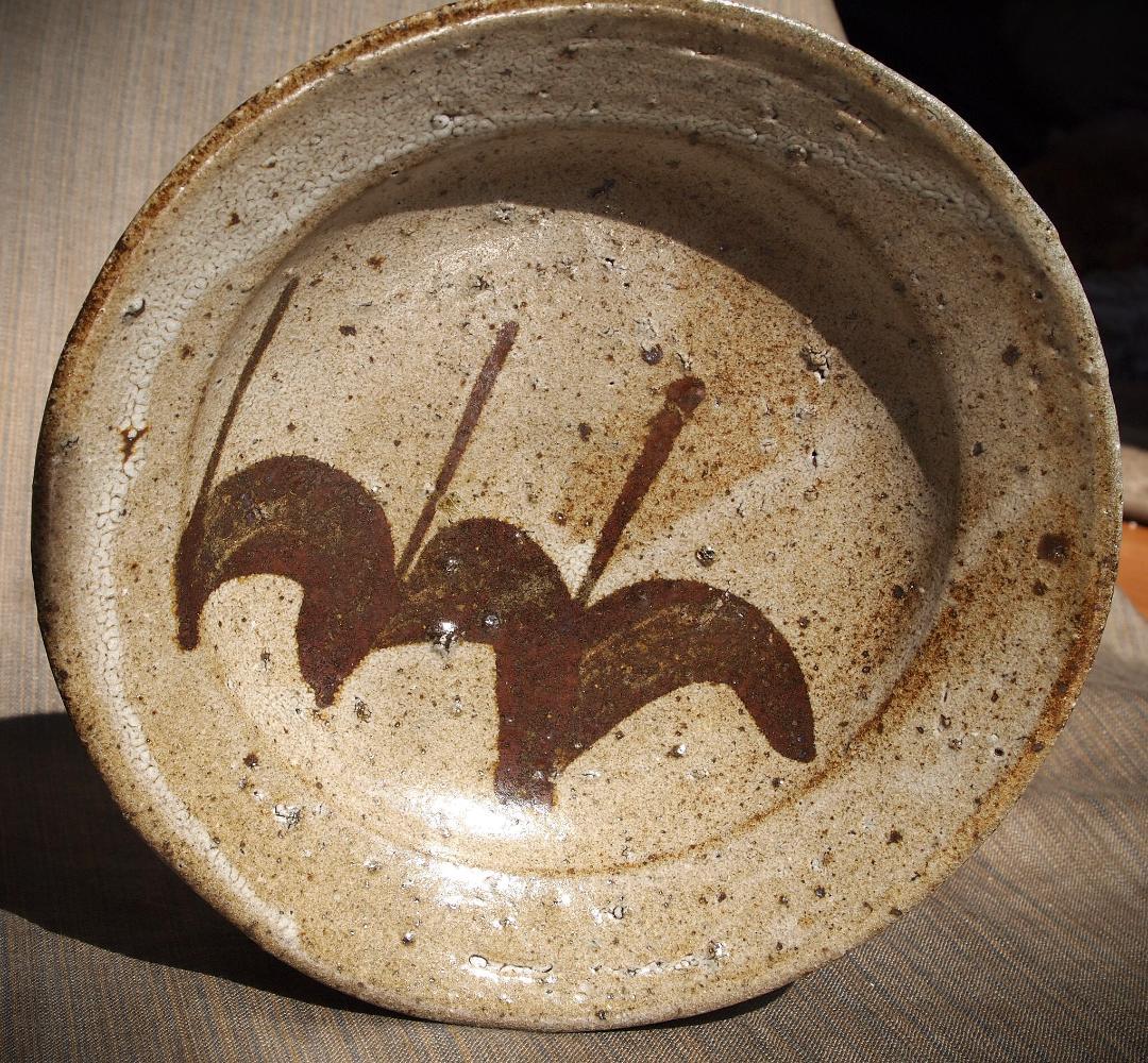 希少作★中川自然坊★絵唐津皿（２０，５ｃｍ）