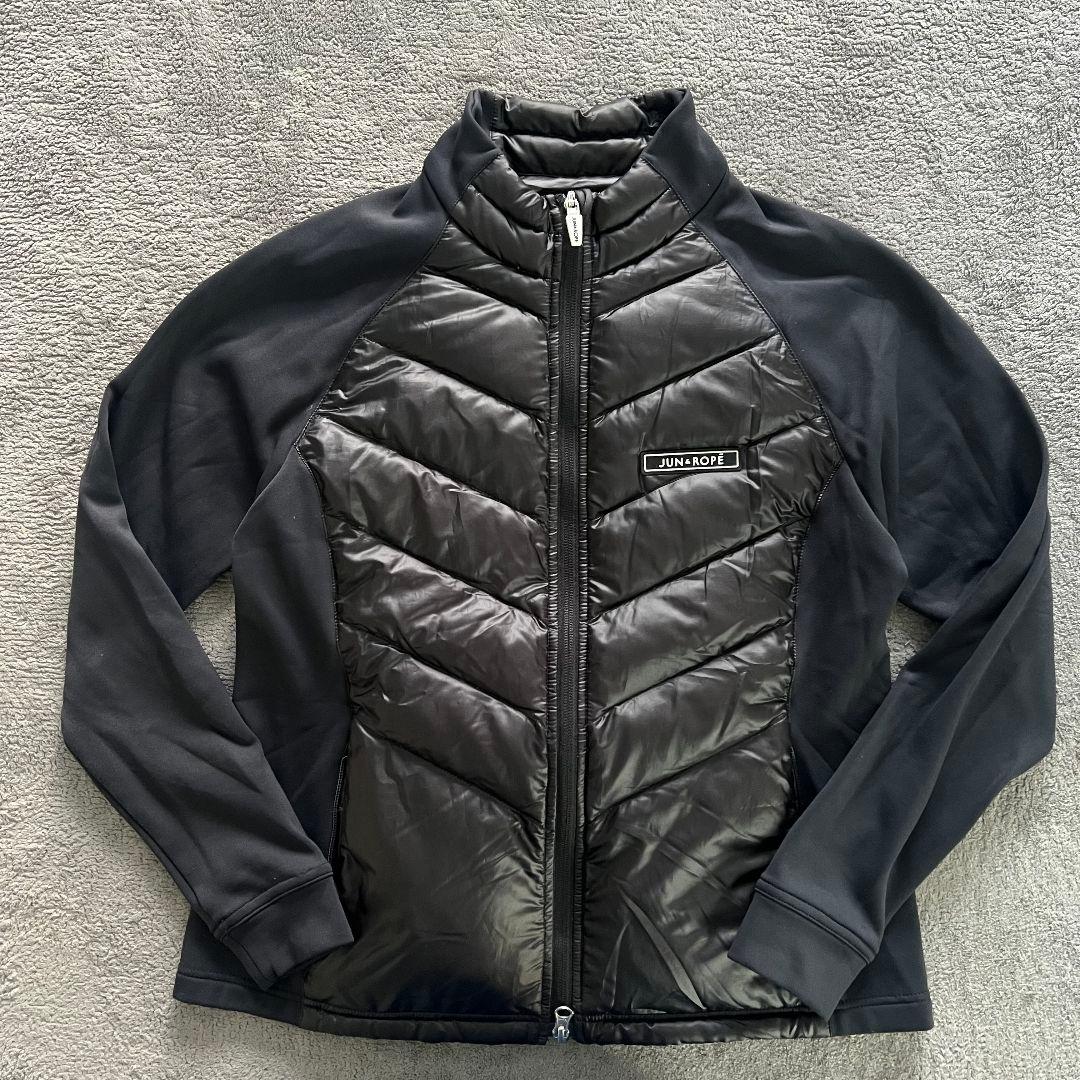 JUN&ROPE ジュンアンドロペ　切替　ダウンジャケット　ゴルフ　中綿　黒系