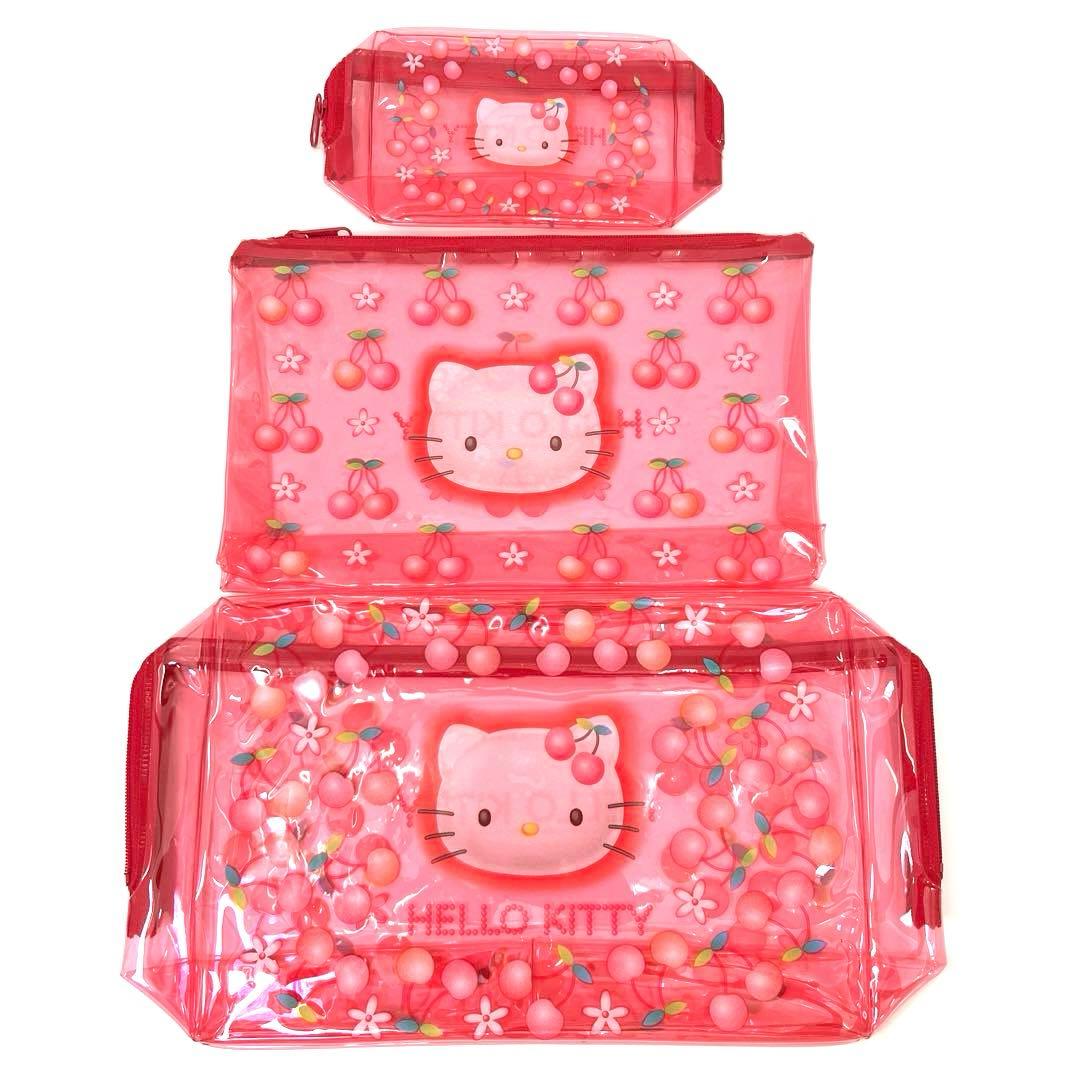 当時物　平成レトロ　サンリオ　ハローキティ　ビニールポーチ　さくらんぼ