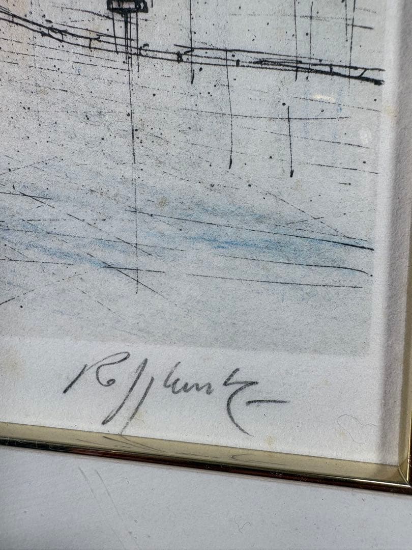 C082 ミッシェル・ドラクロワ リトグラフ 直筆サイン入「パリの街角」