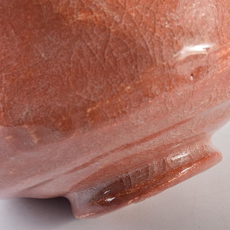 茶道具　楽焼　佐々木松楽造　赤楽茶碗　共箱　C　R8673