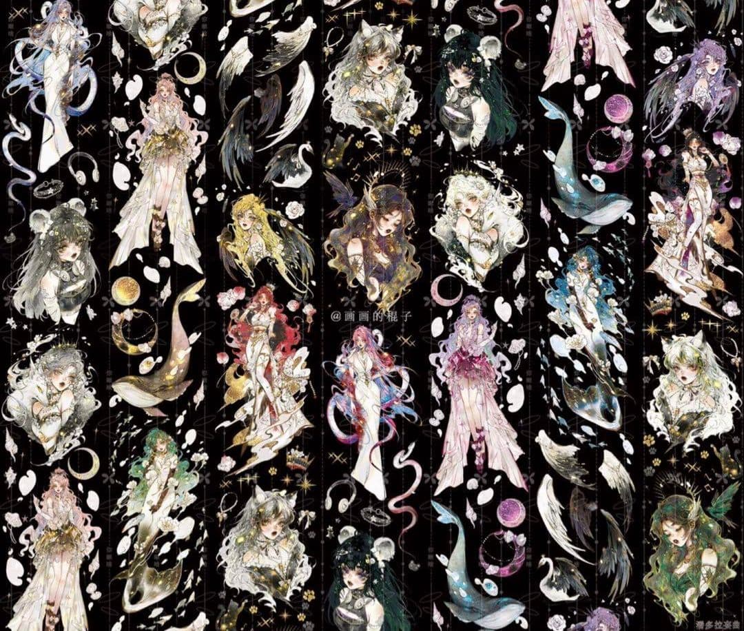 のこり２✩再販✩J1044＃潘多拉妄曲(PET)你䎿啥切売り海外人物マステ女の子