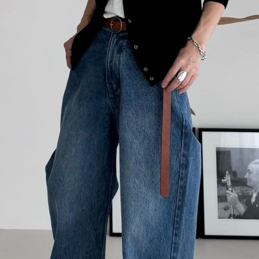 argue ロングレザーベルト　キャメル