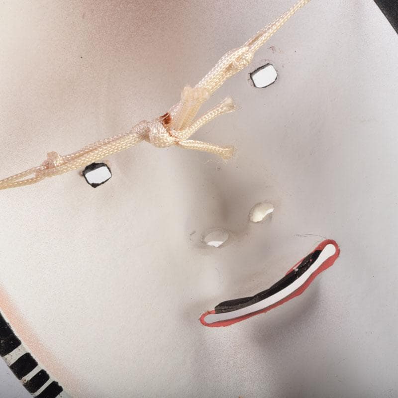 安達静岳作　能面　能楽　雅楽　陶器製　小面　お面　2点　N　9082A