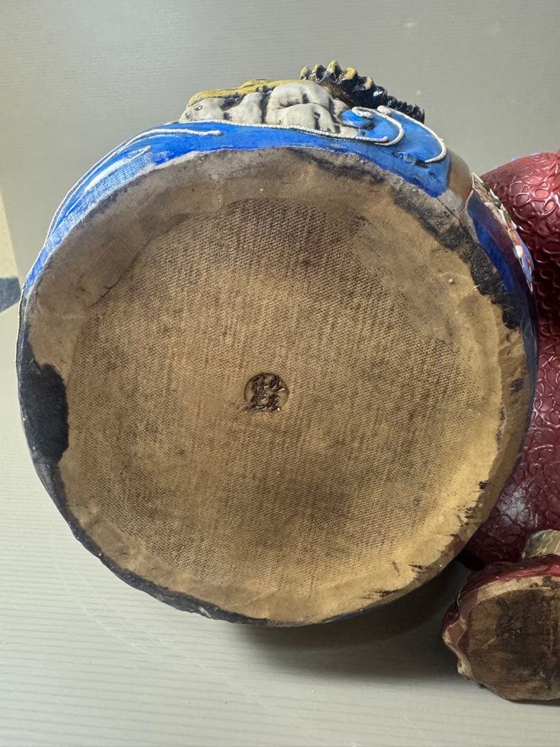 2345 九谷焼 八幡窯　金彩 虎文　唐獅子 縁起物 置物