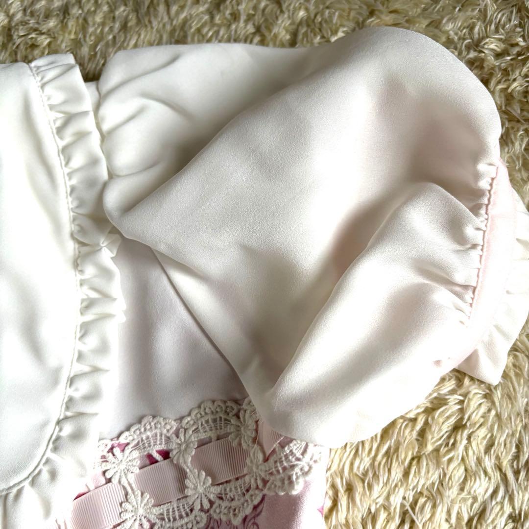 美品　リズリサ ハート　花柄　フリル シフォン ワンピース　S 半袖