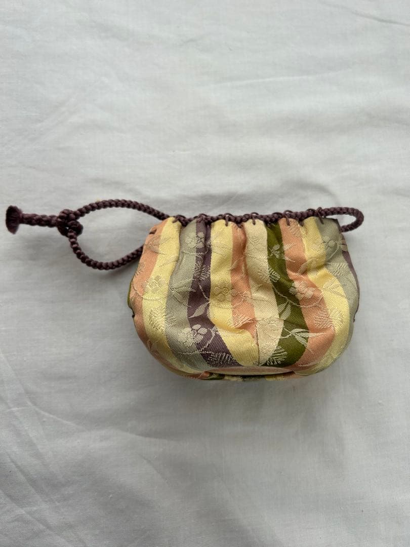 【茶入】墨田窯　韓国製　金太漢　縞笹つる緞子