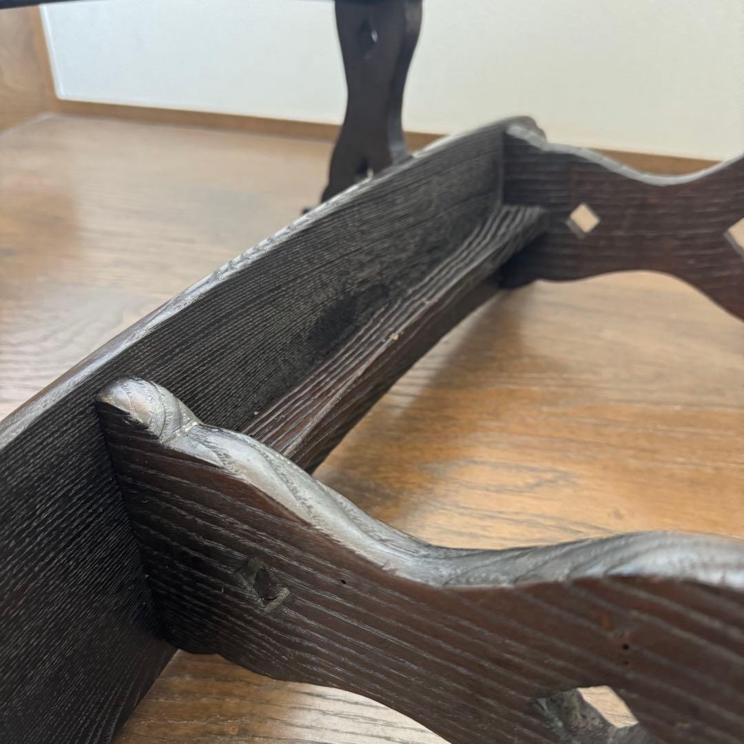 脇息 肘掛け 肘掛け 木製 透かし 2点 和風 家具 インテリア レトロ