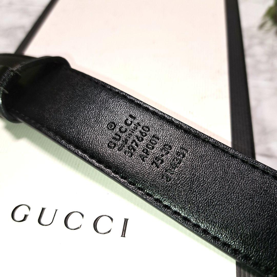 ✨️新品未使用✨️GUCCI グッチ　GGゴールドバックル　レザーベルトブラック
