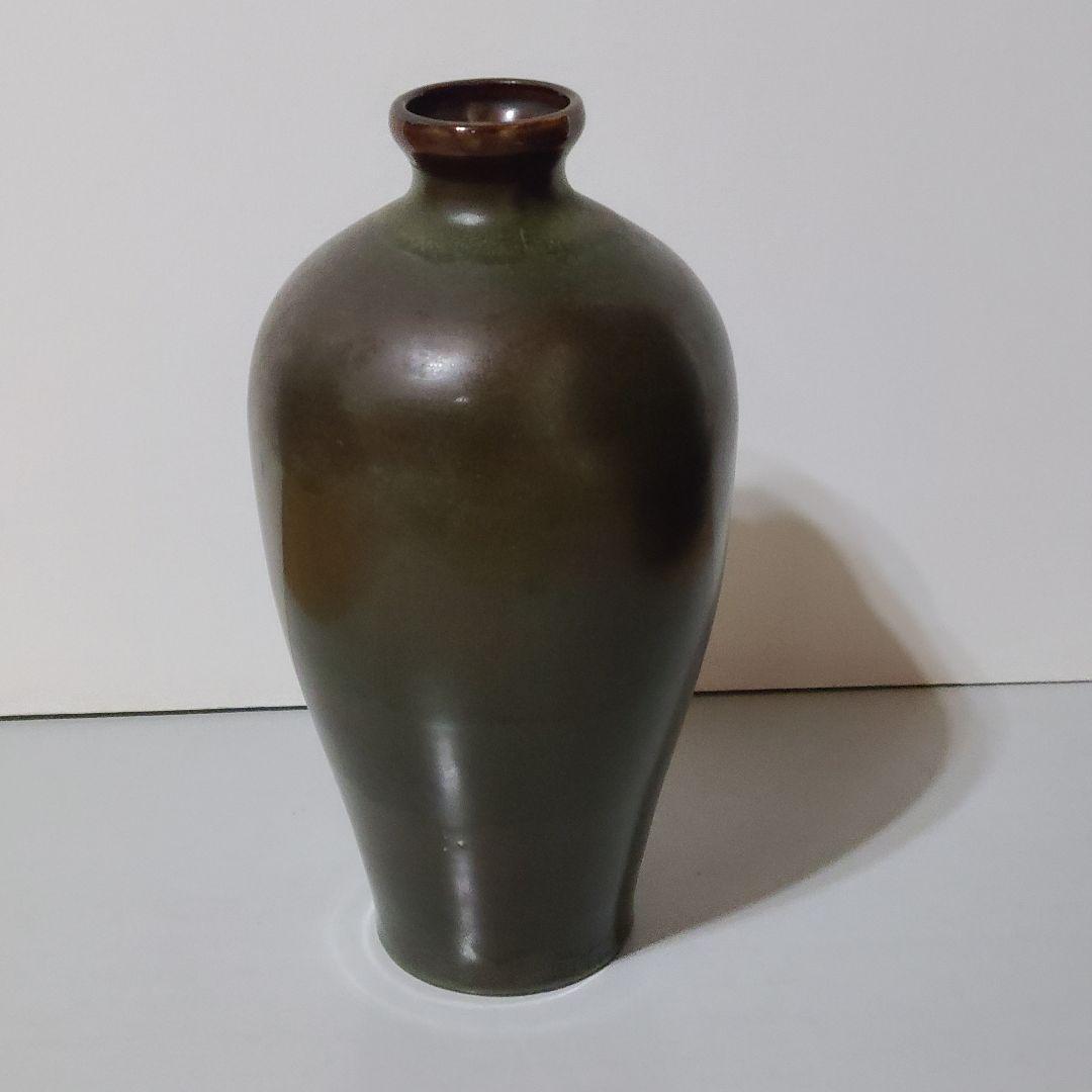 台湾製　壺　大型花瓶　梅瓶(めいぴん)　蕎麦釉　茶葉末釉