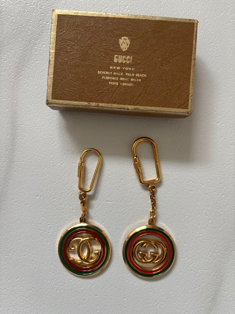 GUCCI オールドグッチ キーホルダー GG シェリーライン ラウンド 丸型