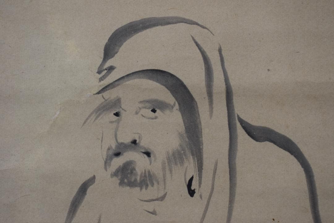 【真作】狩野探幽/達磨図カワセミ図セキレイ図三幅対/掛軸☆宝船☆Y-483　JM