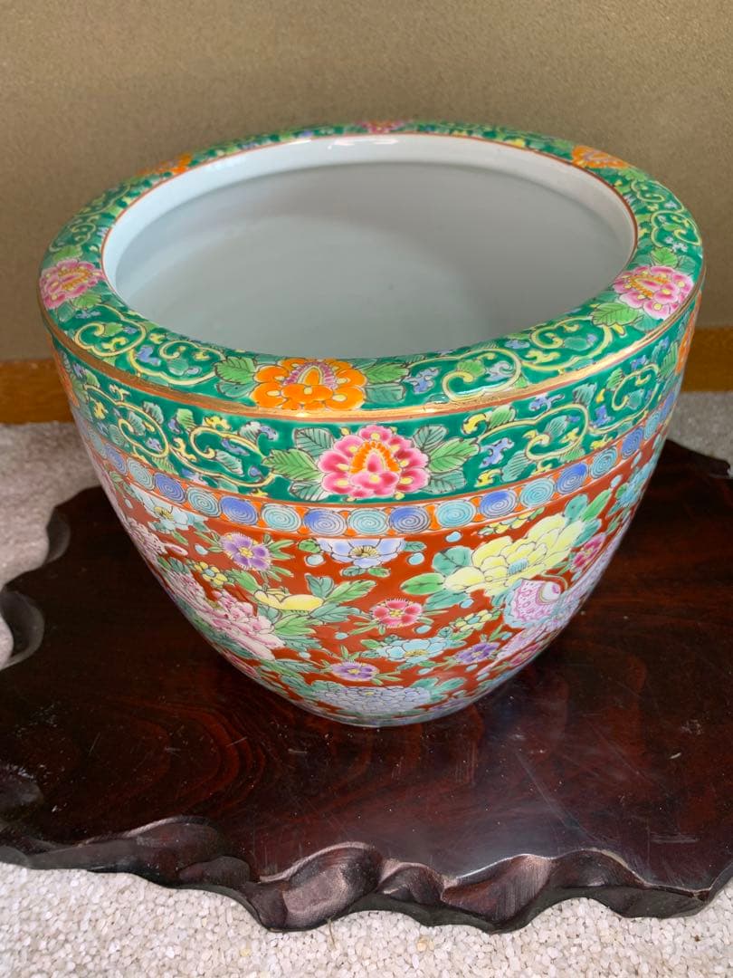 火鉢　嘉山銘　古美術　アンティーク　めだか