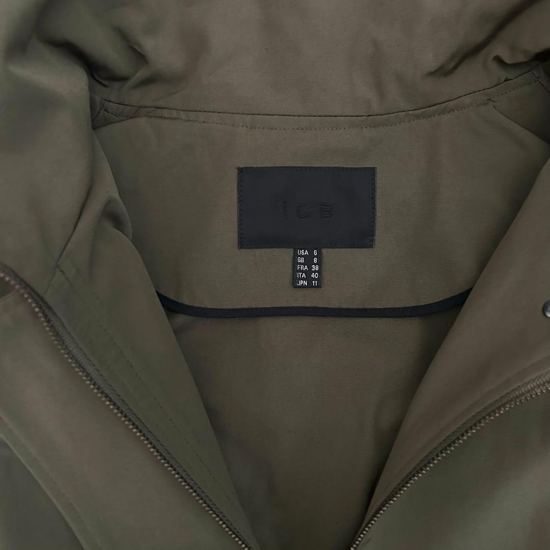 美品 iCB アイシービ Tussah T/C モッズコート カーキ 11