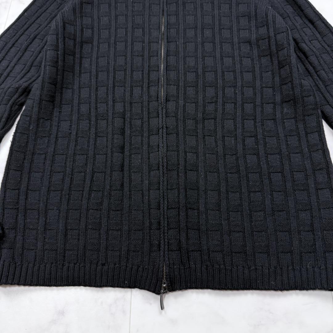 大きいサイズ【美品】アルマーニコレツォーニ ドライバーズ ニット 黒