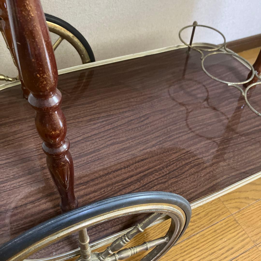 イタリアアンティーク　キッチンワゴン　トロリー　サイドテーブル　台車