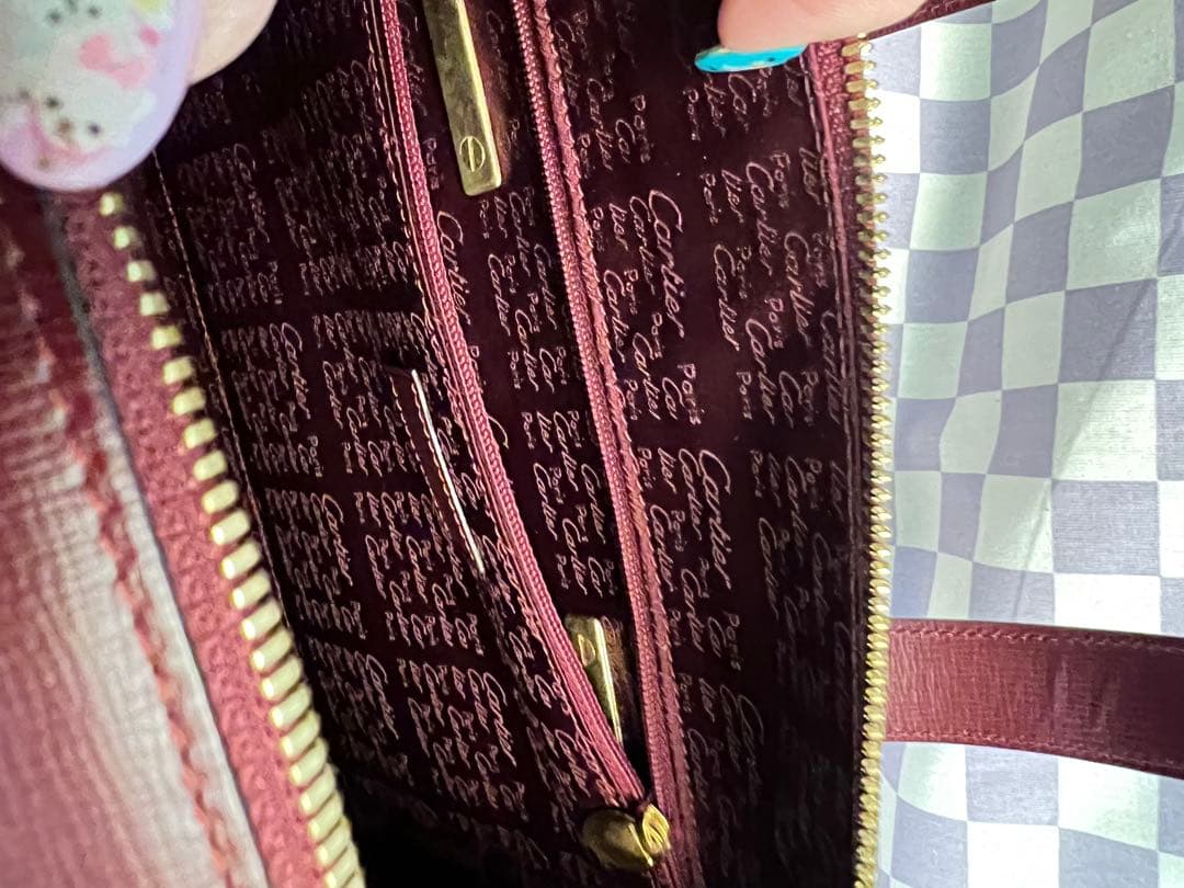 バーガンディ レザー ハンドバッグ　ミニボストン　ボルドー　未使用