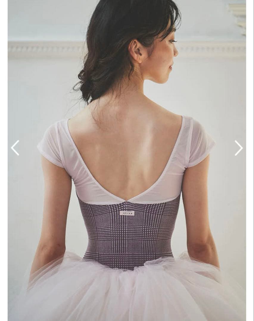 Stina レオタードtype H half sleeve / グレンチェック