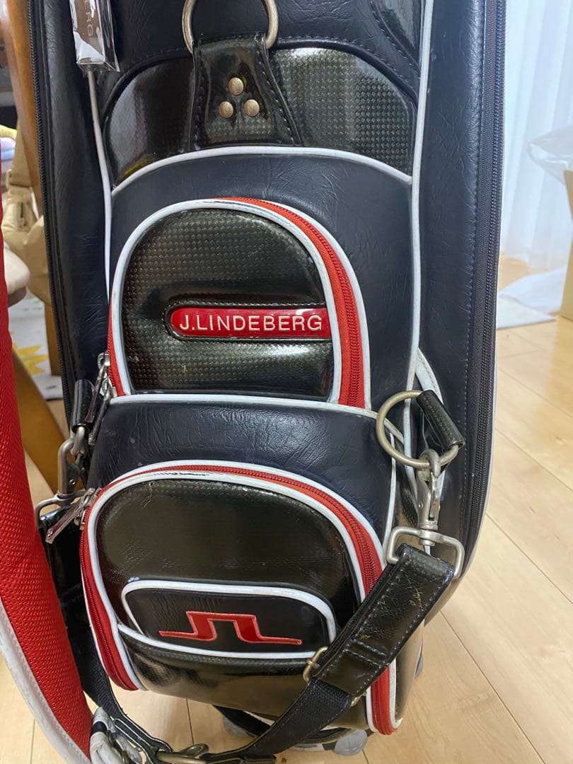 J.LINDEBERG キャディバッグ ブラック/レッド