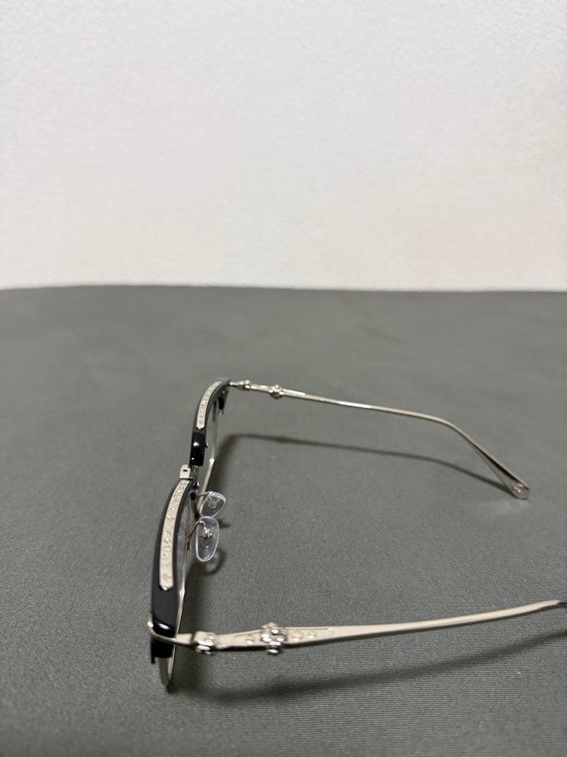 クロムハーツ ブラックメタルフレーム 四角形メガネ