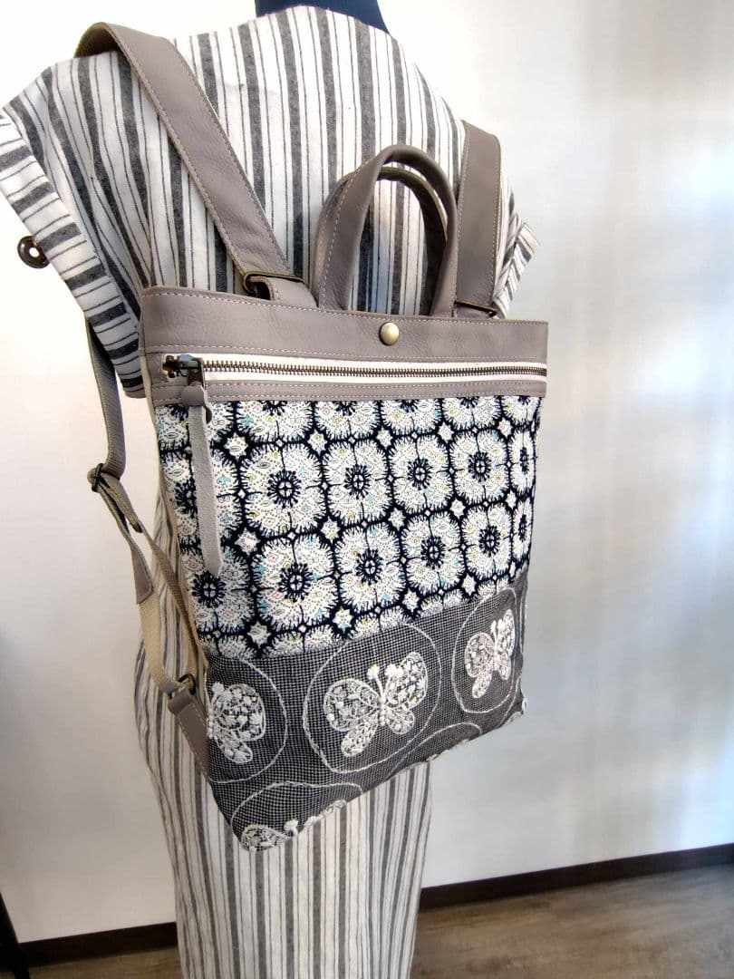 ク*ク様 ミナペルホネン/フォレストウェーブ×アネモネ　フォレストウィング/牛革