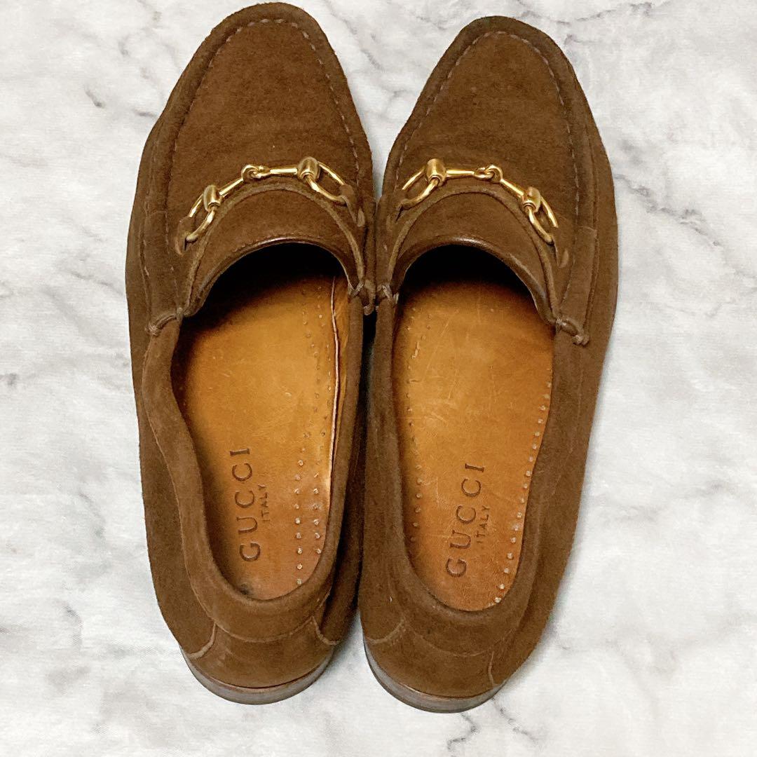GUCCI グッチ　モカシン　スエード　ホースビットローファー　茶色　ブラウン