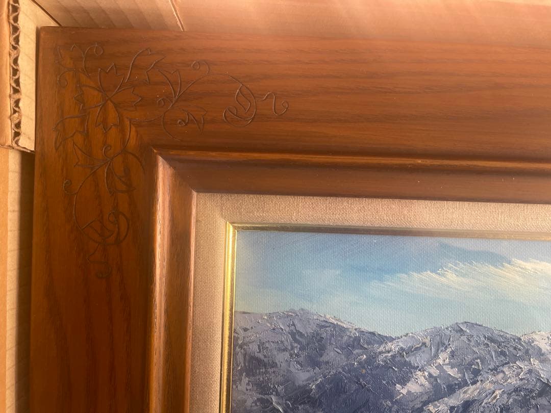 小川久雄　油彩 肉筆　白馬の山々　H.O. サイン入り 551✖️225