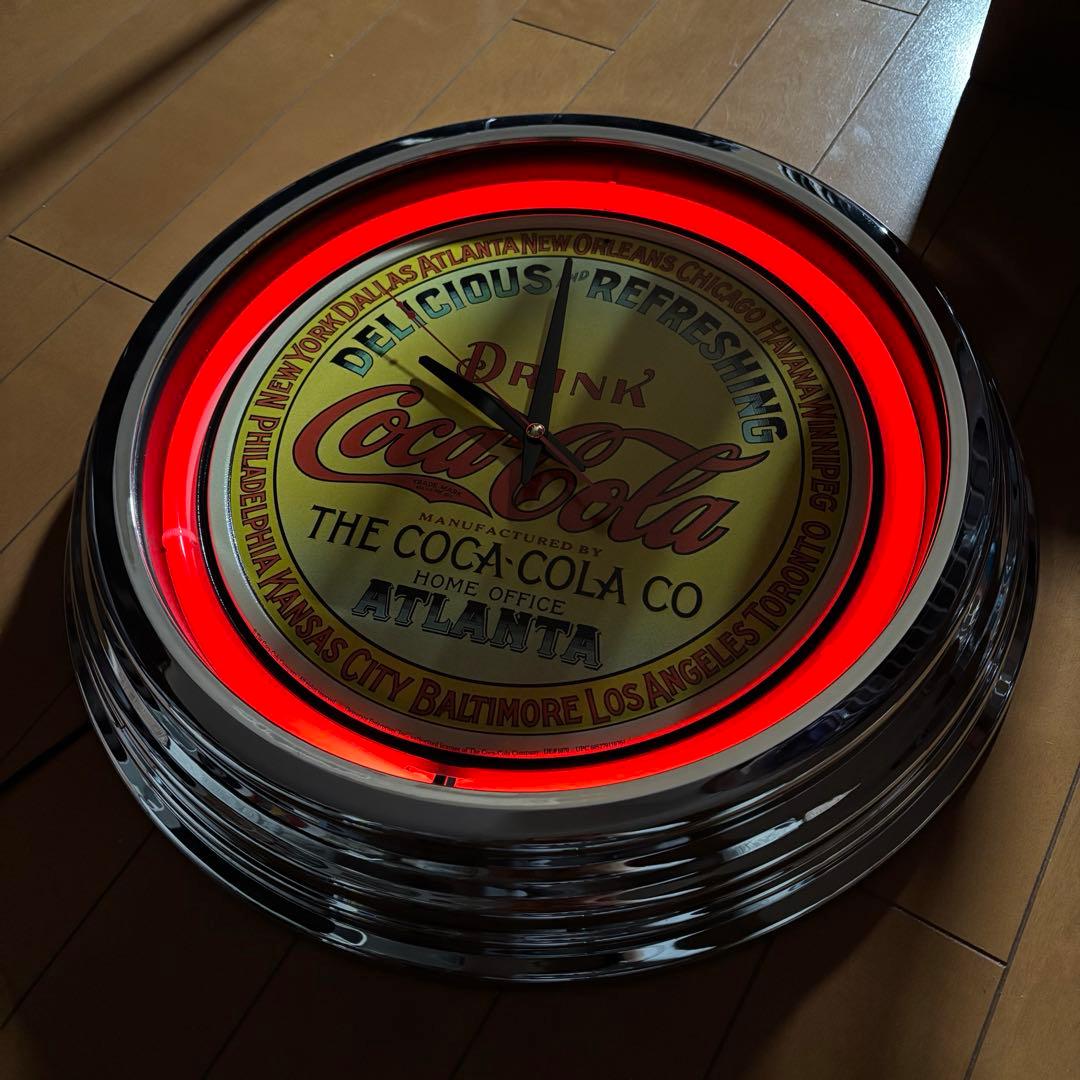コカコーラ ヴィンテージ 壁掛け時計 ジャンク品 ネオン