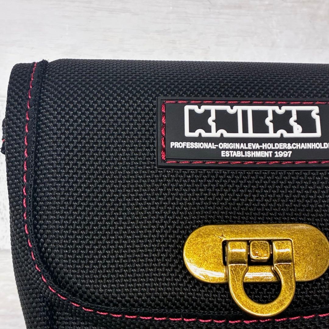 ニックス　小物ポーチ　バリスティック　カラーステッチ赤