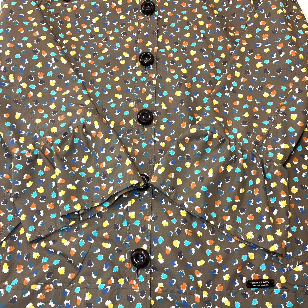 【未使用】バーバリー ブルーレーベル レインコート 総柄 ポーチ付き 38 M