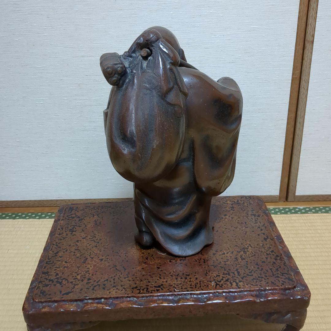 ★日本製★布袋像★真鍮製★重さ11.5キロ★木製土台付き