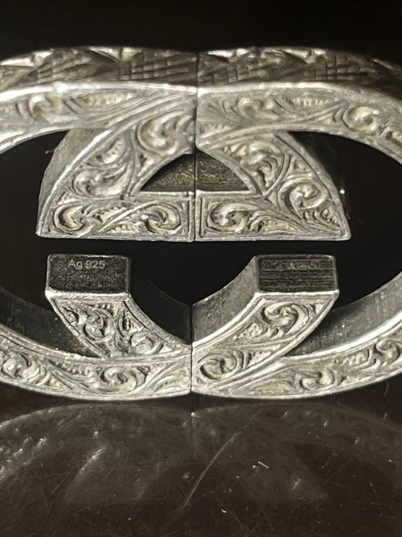 GUCCI グッチエングレービング インターロッキングG キーホルダー