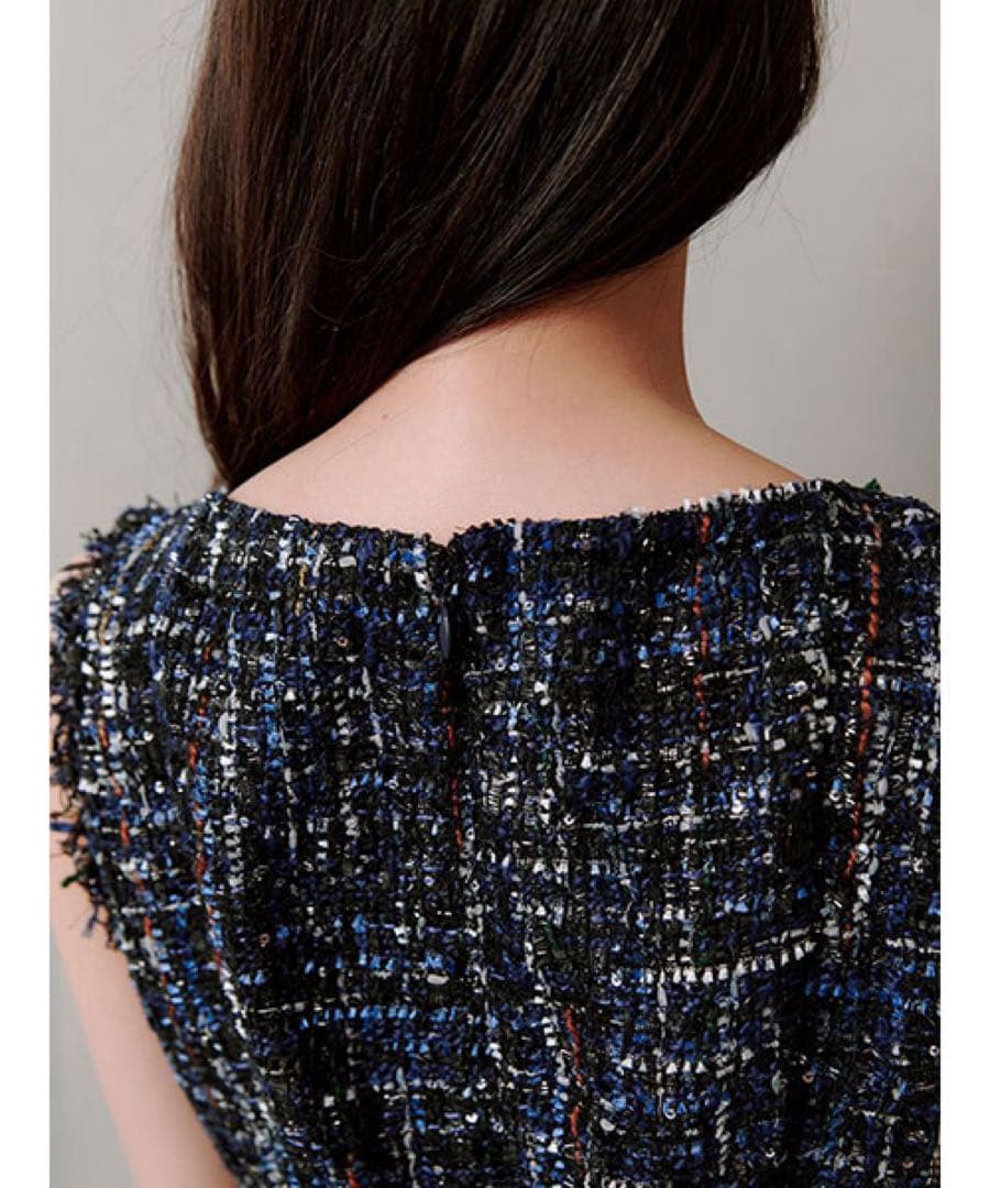 【新品タグ付】SNIDEL スナイデル ツイードミニワンピース　NVY サイズ0