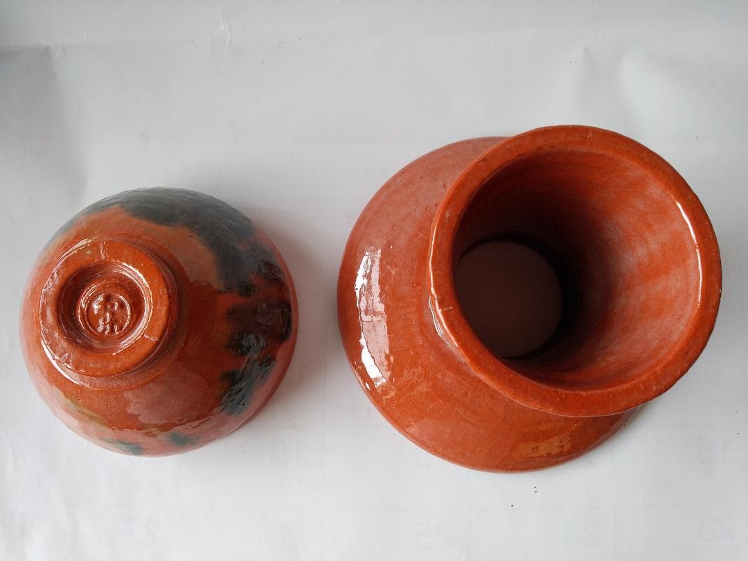 赤楽 天目茶碗 貴人台添エ 川崎和楽 作 赤楽茶碗 共箱 茶道具 抹茶碗 新品