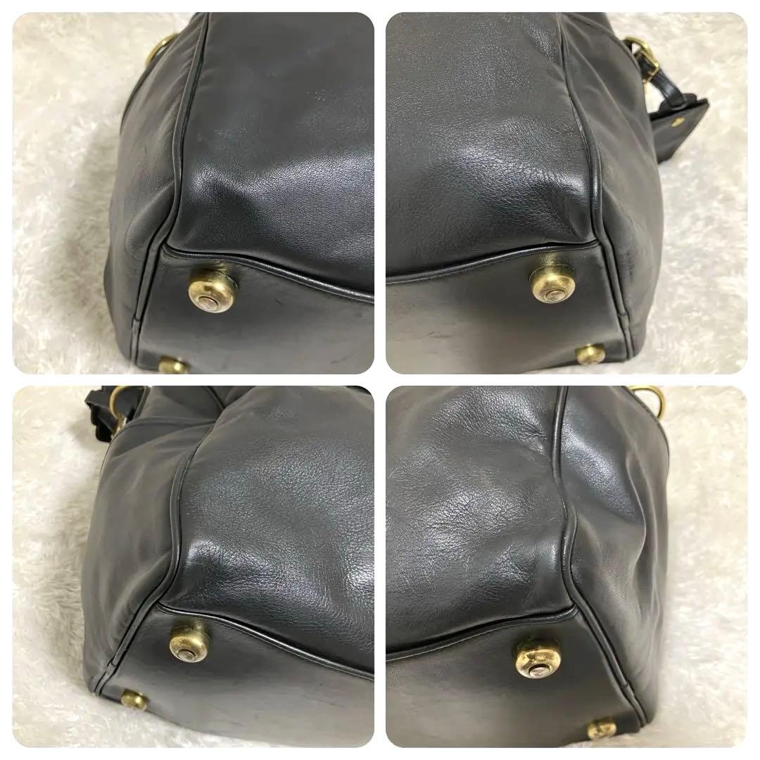 美品✨オールドコーチ USA製 ボストンバッグ レザー ブラック 2way