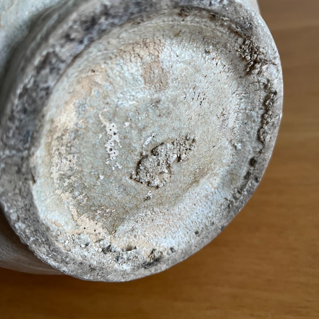 李朝 粉引 大徳利 朝鮮古陶磁 高35.8cm 口縁欠けあり