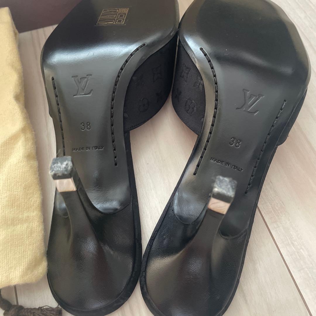 極美品【ルイヴィトン】LVミュール モノグラム 38 約24cm サンダル
