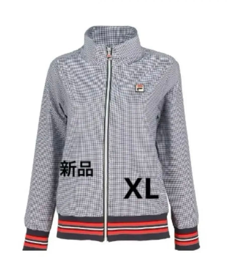 No.132 FILA ギンガムチェックトラックジャケット☆XL☆White☆